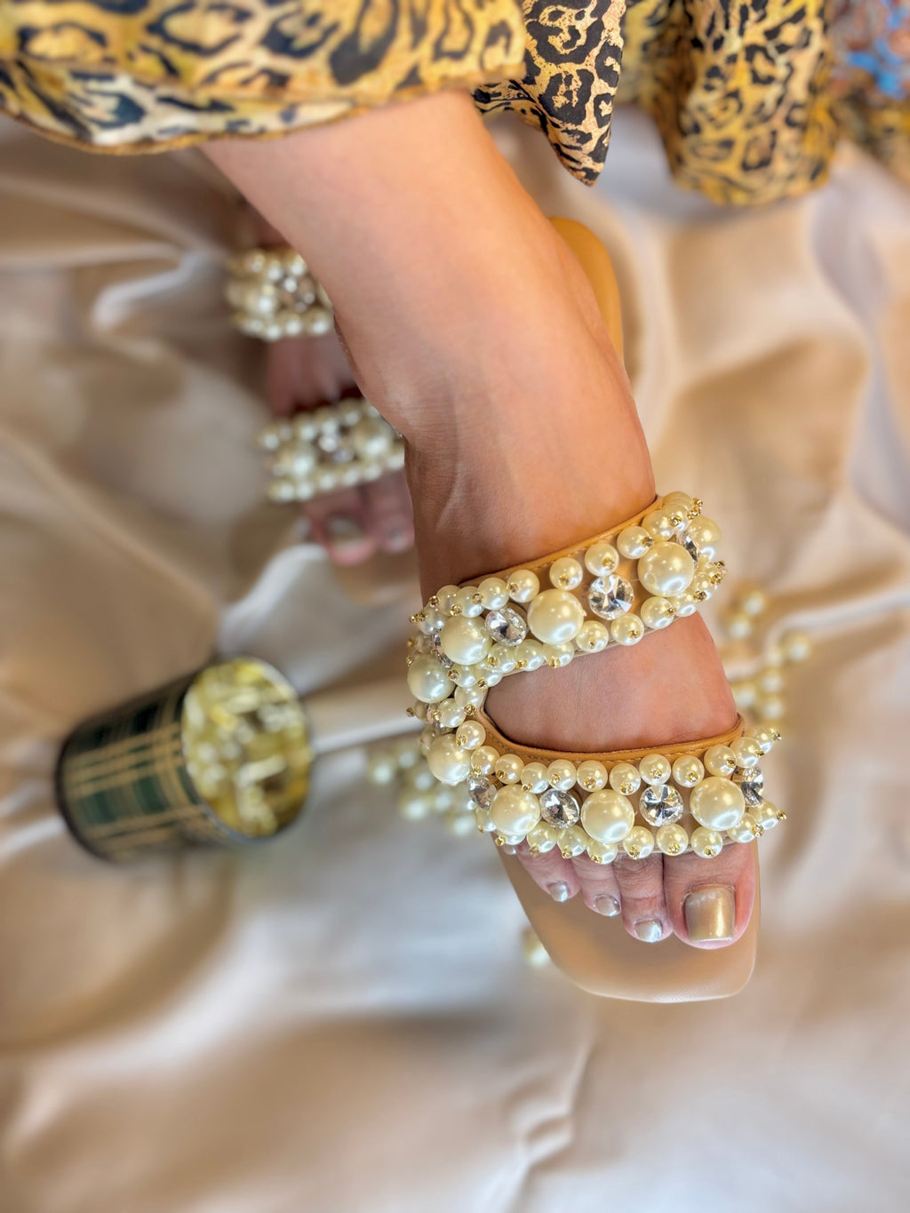Noor Pearl Diamond Flats Sandal Stories