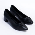 Chain Link Pointed Pumps - Black
