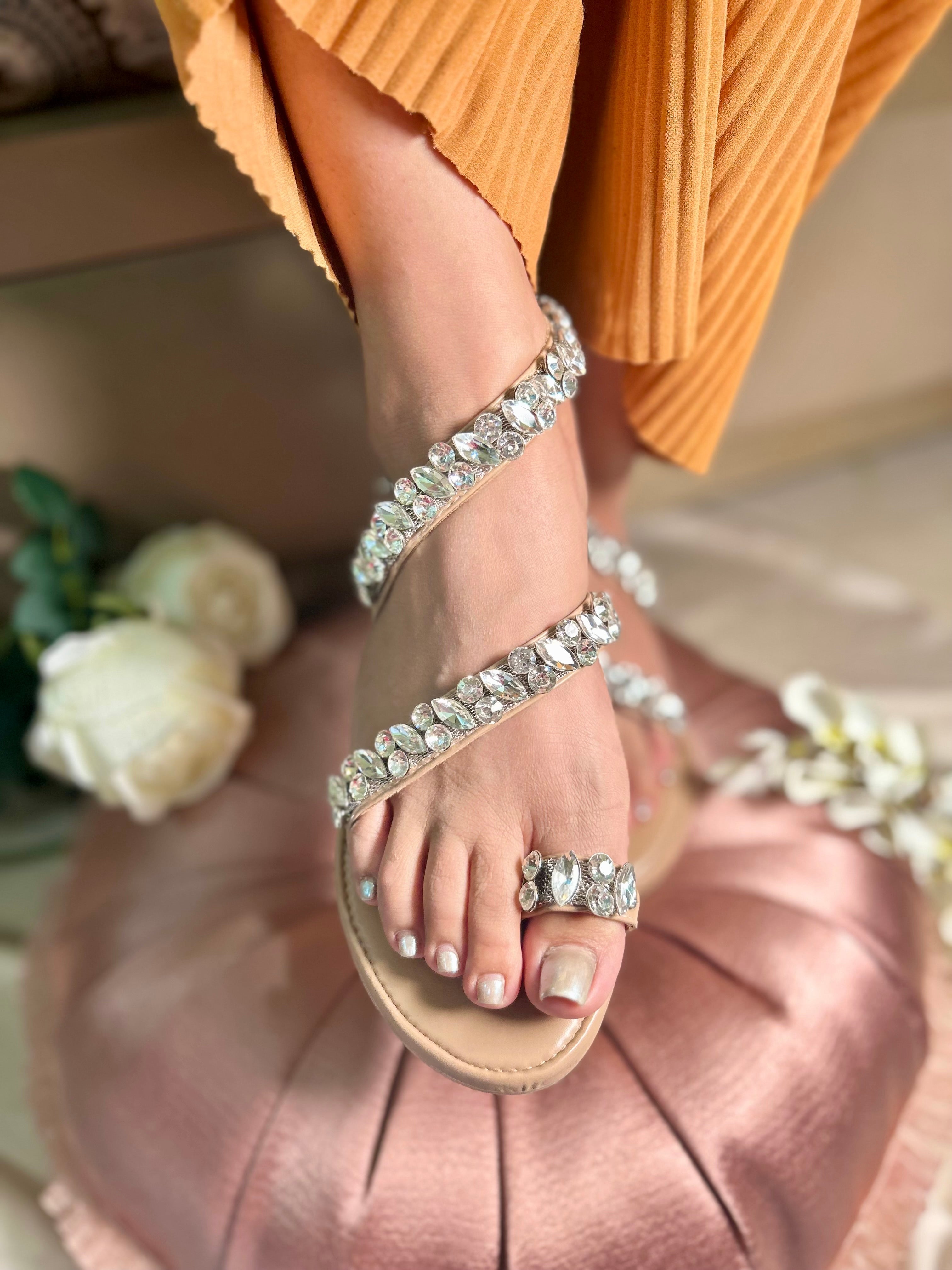 Diamond Anklet Affair Flats Sandal Stories