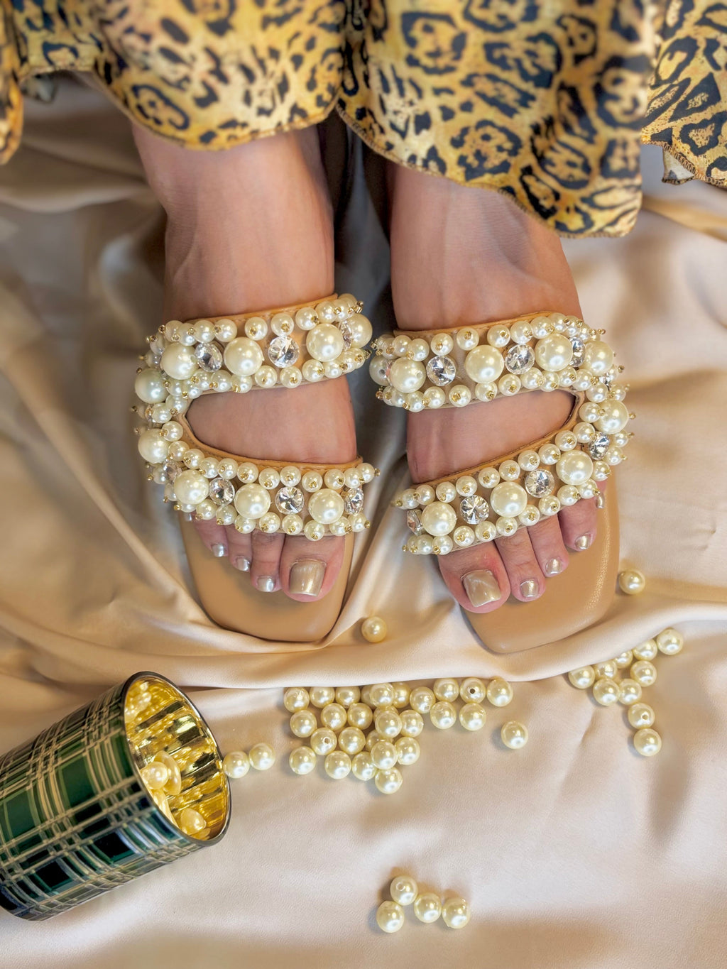 Noor Pearl Diamond Flats Sandal Stories