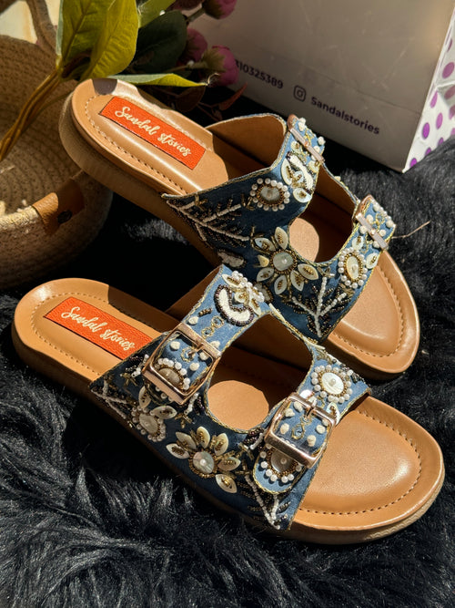Boho Chic Doctor Sole Embroidered Slider Sandal Stories