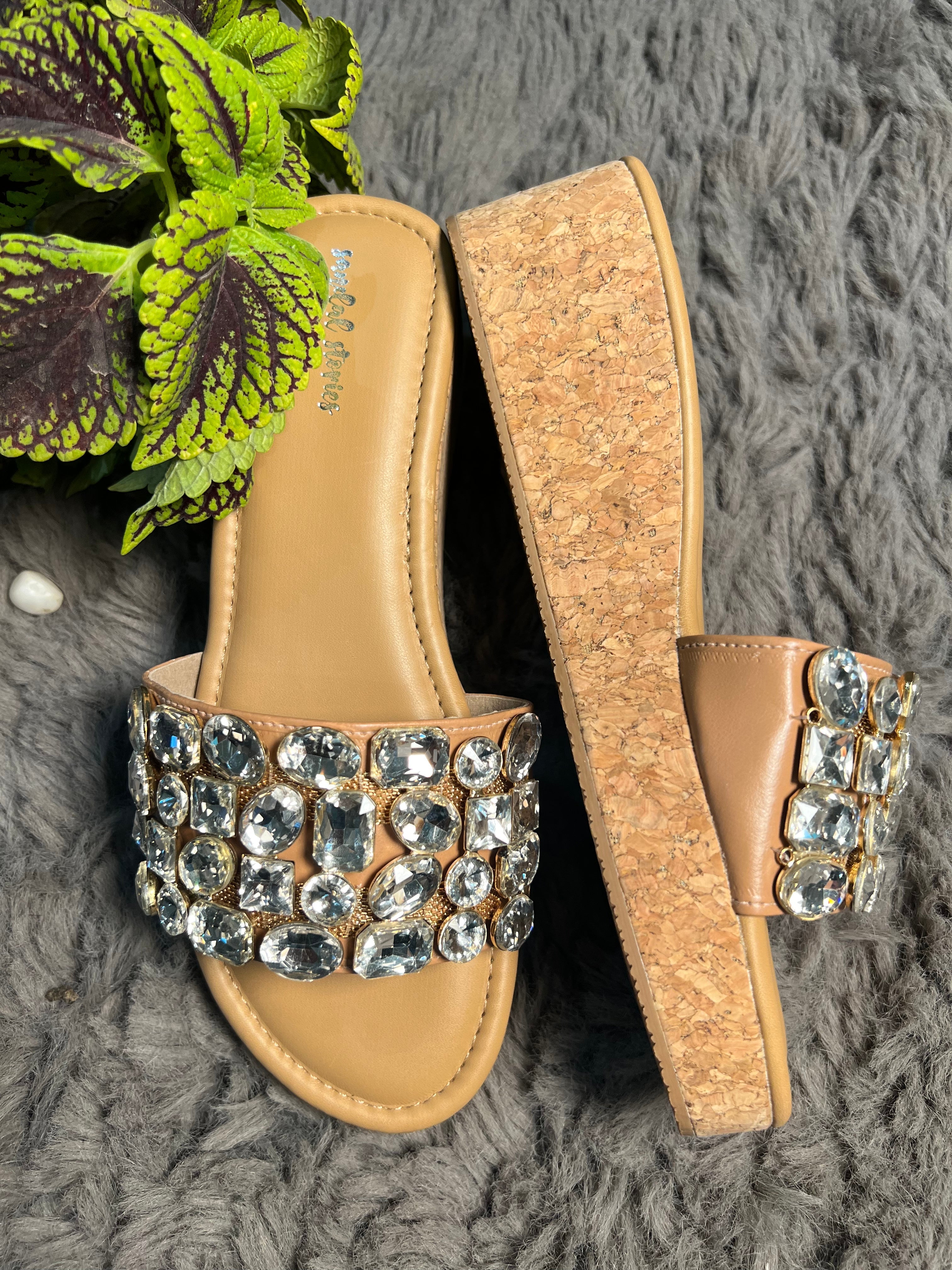 Diamond Embellished Wedges Sandal Stories