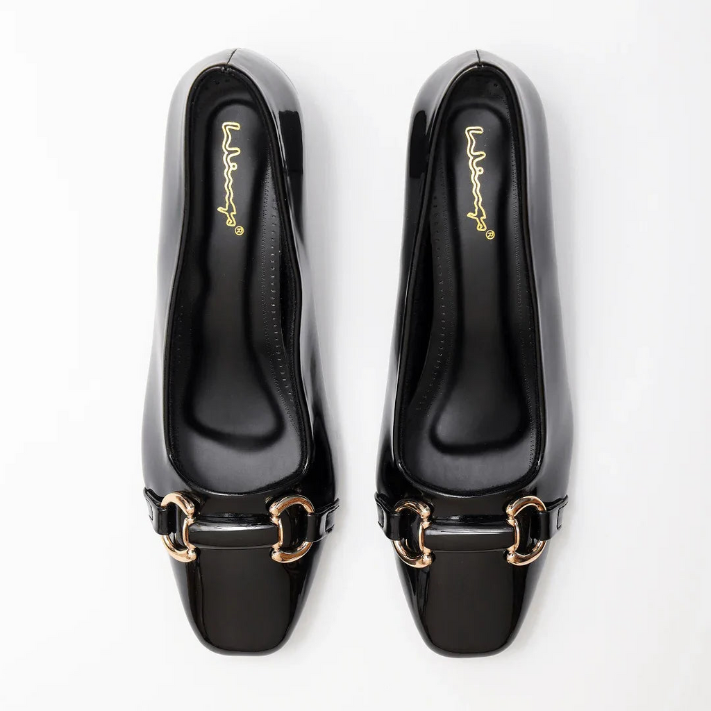 Classic Low Heel Pumps - Black