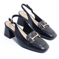 Buckle Bit Slingback - Black