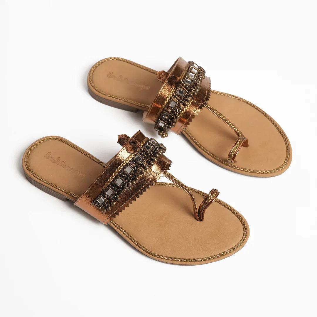 Artisan Kolhapuri Flats - Copper