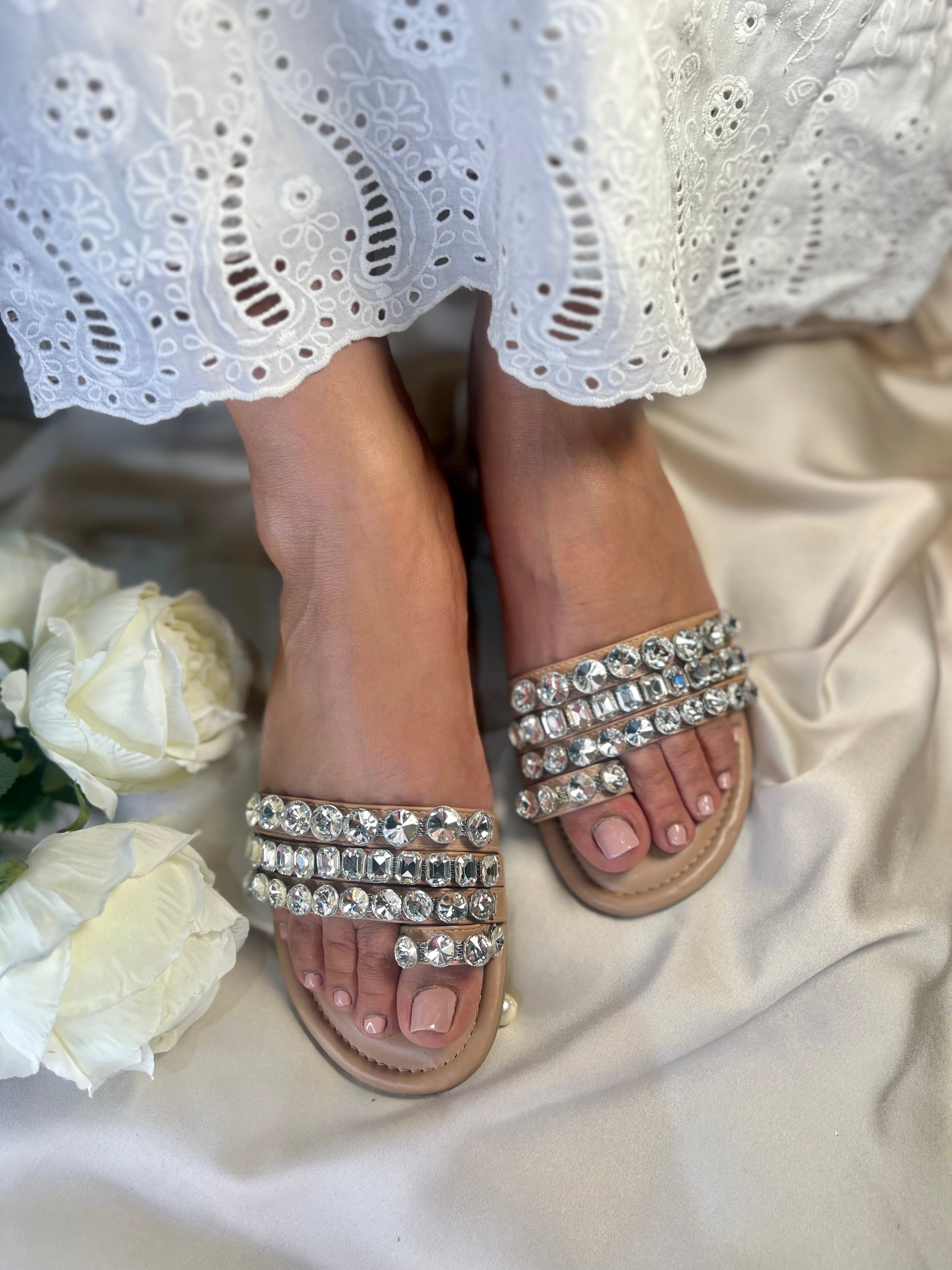 Rhinestone Cushioned Flats